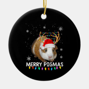 Funny Rentier Guinea Schweineschwein Weihnachten Keramik Ornament