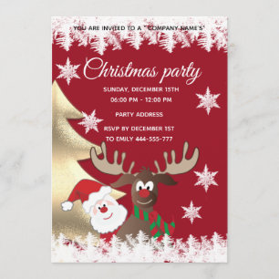 Funny Rentier Weihnachten Firmenjubiläum Party Einladung