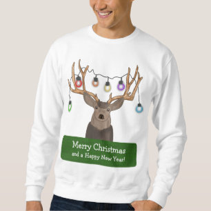 Funny Rentier Weihnachtslicht Ugly Sweater Sweatshirt