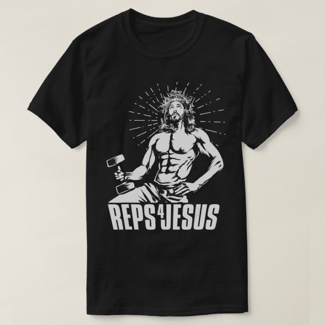 Funny Reps 4 Jesus Weightlift Gym Motivation Gi T-Shirt (Design vorne)