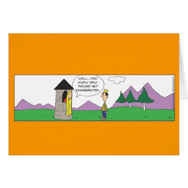 Funny Repunzel Kurz Tower Card (Vorderseite (Horizontal))