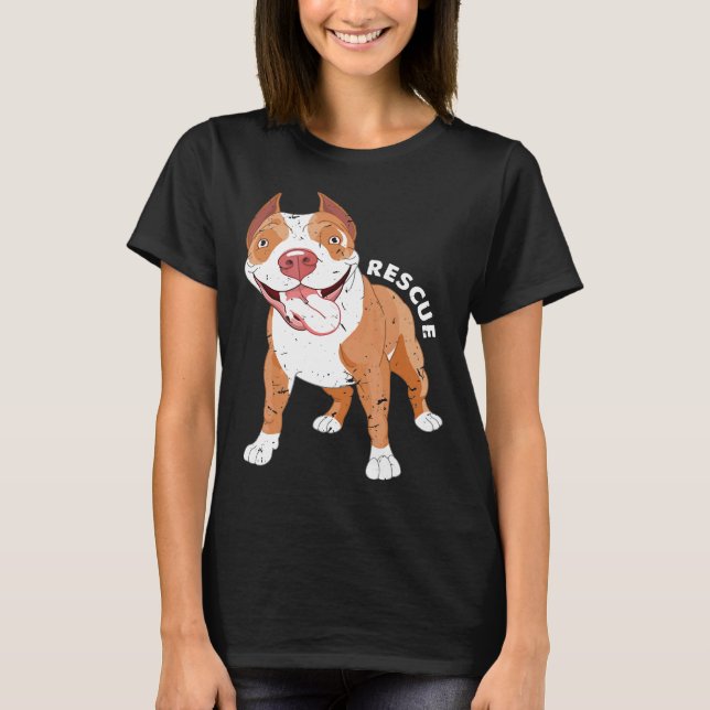 Funny Rescue Hund Pitbull Mama Kostüm Adoptierend  T-Shirt (Vorderseite)
