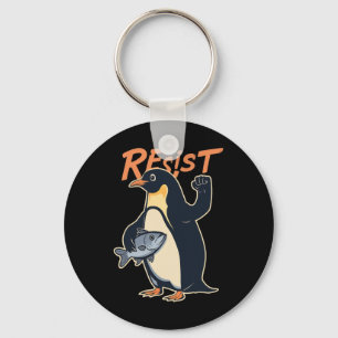Funny Resist Penguin Aktivismus Protest gegen Tari Schlüsselanhänger