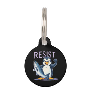 Funny Resist Pinguin Protest gegen Zölle Haustiermarke