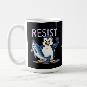 Funny Resist Pinguin Protest gegen Zölle Kaffeetasse