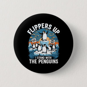 Funny Resist Pinguins Protest gegen Zölle Button