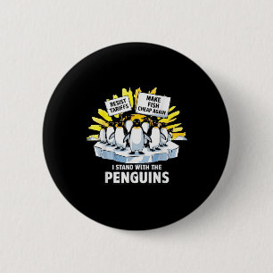 Funny Resist Pinguins Protest gegen Zölle Button