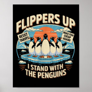 Funny Resist Pinguins Protest gegen Zölle Poster