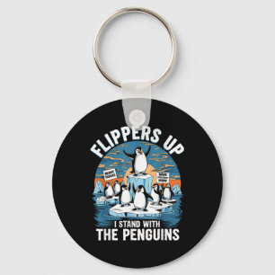 Funny Resist Pinguins Protest gegen Zölle Schlüsselanhänger