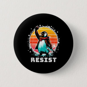 Funny Resist Shirt Resist Pinguine Protest gegen Button