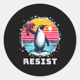 Funny Resist Shirt Resist Pinguine Protest gegen Runder Aufkleber
