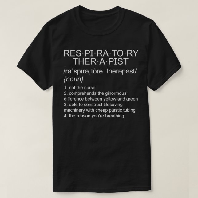 Funny Respiratory Therapist Therapy Definition RT  T-Shirt (Design vorne)