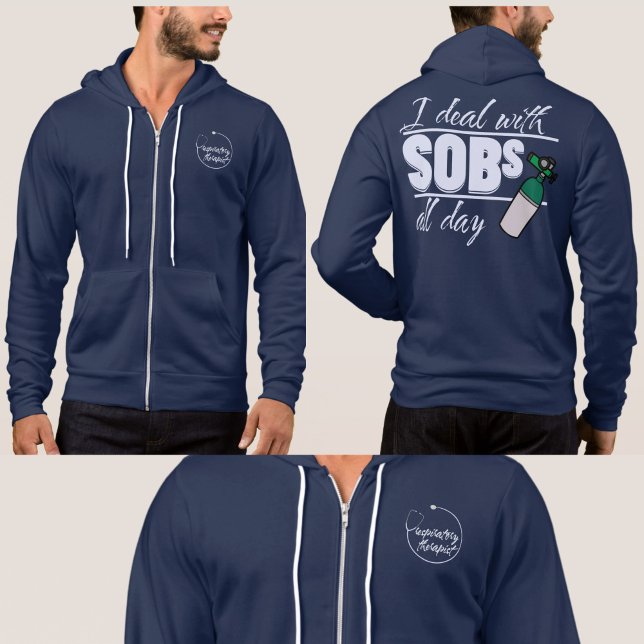 Funny Respiratory Therapy 2 Sided Typografy SOB Hoodie (Von Creator hochgeladen)