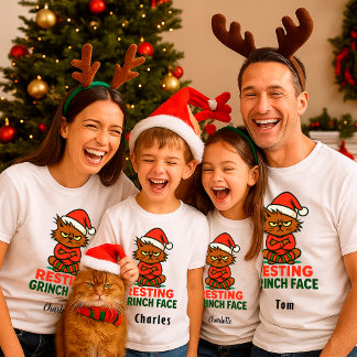 Funny Resting Grinch Face Christmas – Custom Name T-Shirt