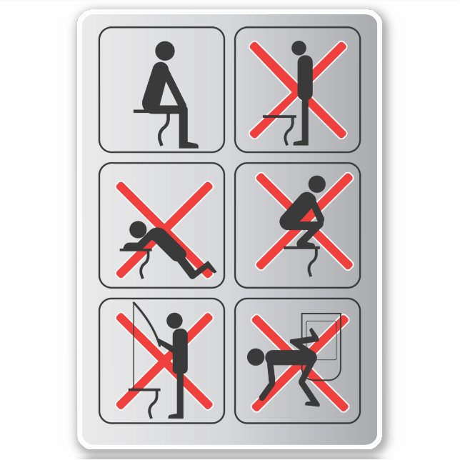 Funny Restroom Sign Aufkleber (Vorderseite)
