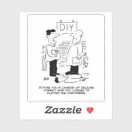 Funny Retail Store Cartoon. Aufkleber