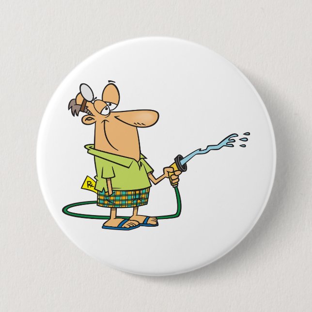 Funny Retired Doctor Gardening Garden Hose Button (Vorderseite)