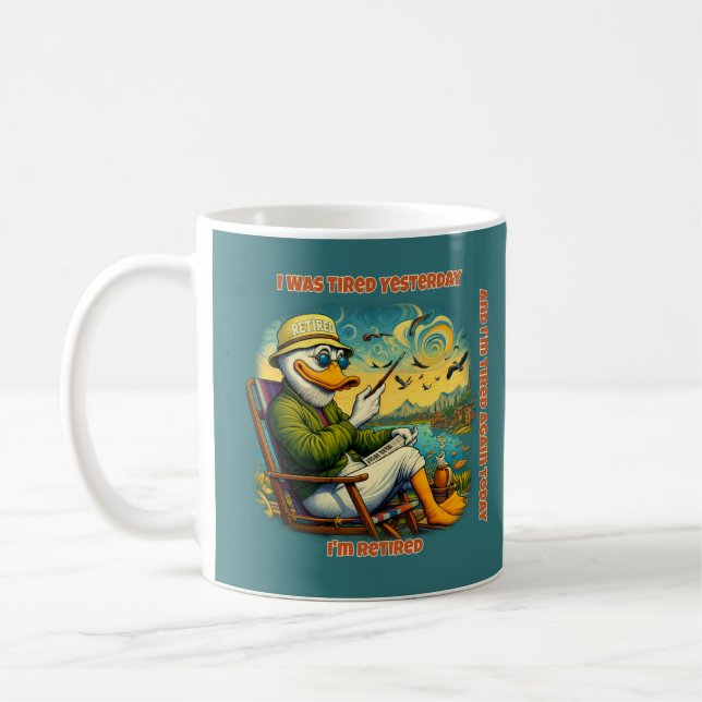 Funny Retired Duck Personalized Retirement Gift Kaffeetasse (Links)