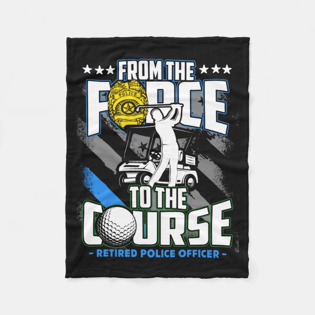 Funny Retired Lice Officer Golf Retirement Gift  Fleecedecke (Vorderseite)