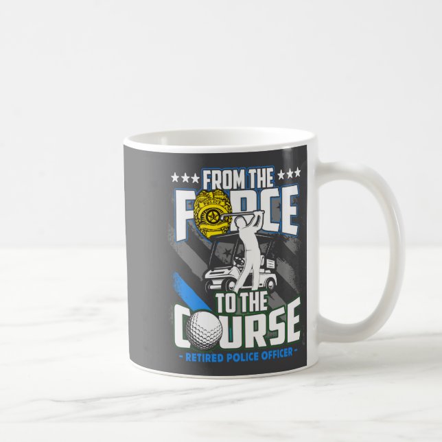 Funny Retired Lice Officer Golf Retirement Gift  Kaffeetasse (Rechts)