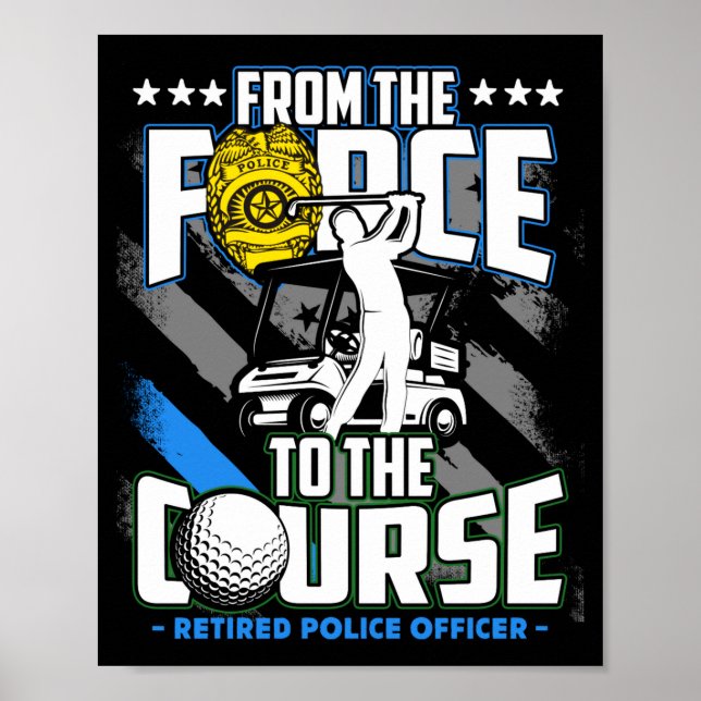 Funny Retired Lice Officer Golf Retirement Gift  Poster (Vorne)
