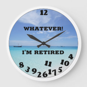 Funny Retired Novelty Large Clock Große Wanduhr
