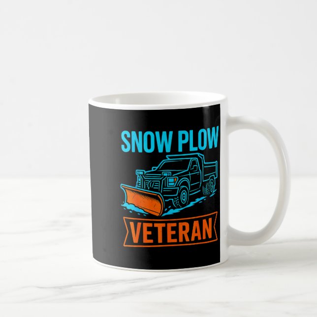 Funny Retired Snow Plow Veteran Winter Clearing Hu Kaffeetasse (Rechts)