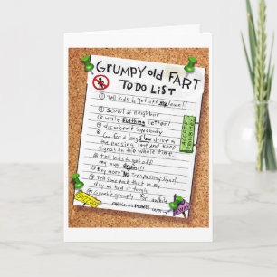 Funny Retirement Card - Grumpy Old Furz to do List Karte