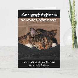 Funny Retirement Card, Napping Calico Cat Karte