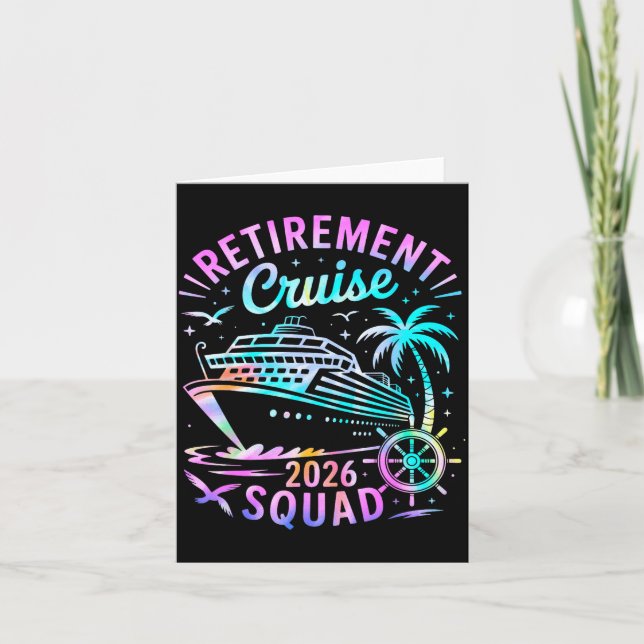 Funny Retirement Cruise 2026 Squad Tie Dye Retired Karte (Vorderseite)