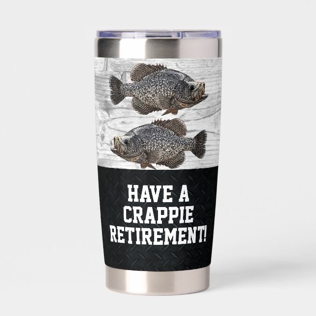Funny Retirement Fischen Crappie Pun Geschenk Thermobecher (Vorderseite)
