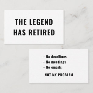 Funny Retirement Gag Spaß The Legende hat gelaunt Visitenkarte