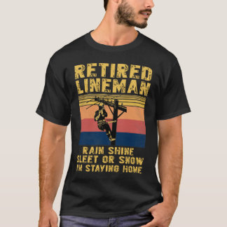 Funny Retirement Geschenk Remüde Lineman Electrica T-Shirt