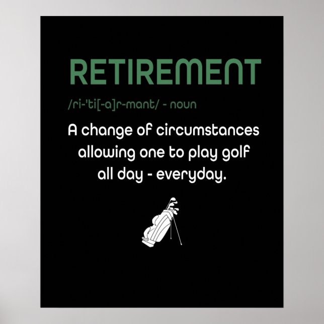 Funny Retirement Golf - Rasen Golfers Geschenk Poster (Vorne)