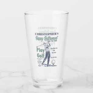 Funny Retirement Golfer Thema Retro Golf Glas