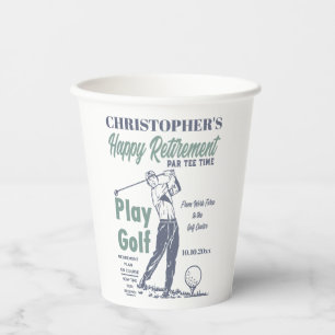 Funny Retirement Golfer Thema Retro Golf Pappbecher