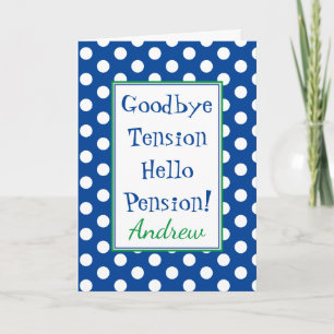 Funny Retirement Hello Pension Blue Card Karte