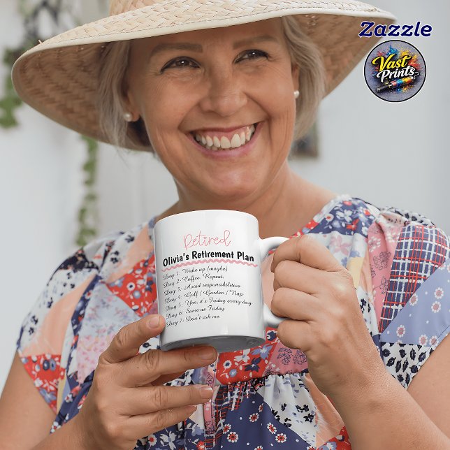 Funny Retirement Mug Custom Name Retired Plan Tasse (Funny Retirement Mug Custom Name Retired Plan)