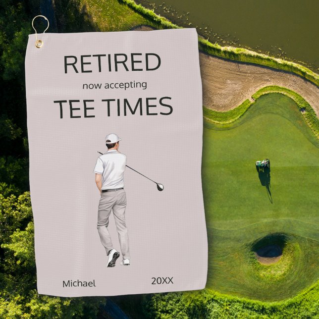 Funny Retirement Now Accepting Tee Times Gift Golfhandtuch (Von Creator hochgeladen)