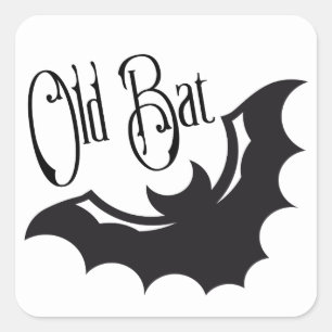 Funny Retirement Old Bat Quadratischer Aufkleber