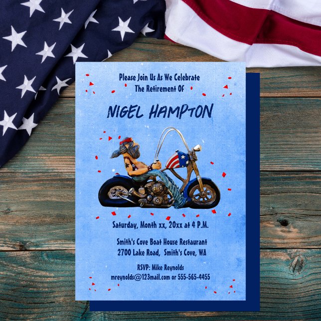 Funny Retirement Party Biker Einladung (Funny Retirement Party Biker Invitation)