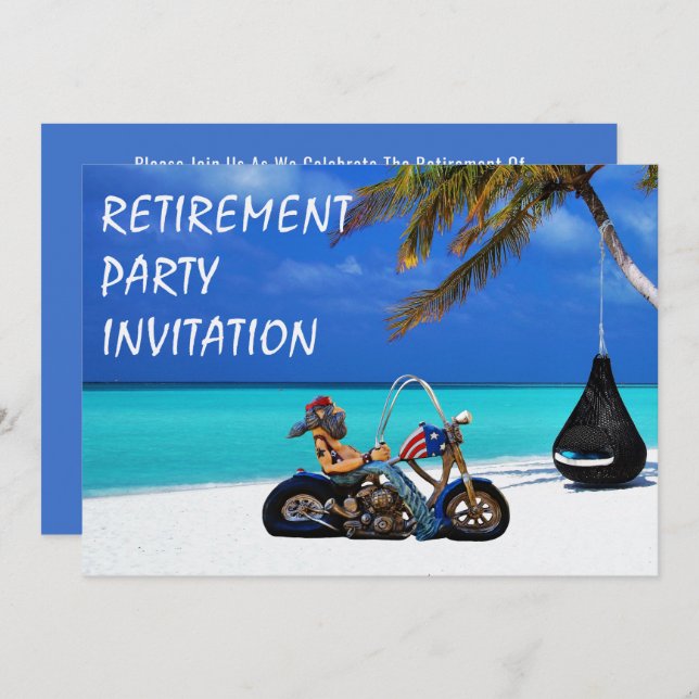 Funny Retirement Party Biker Motorcyclist Einladung (Vorne/Hinten)