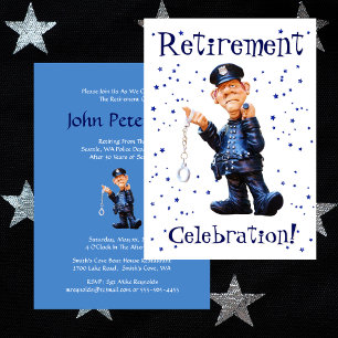 Funny Retirement Party, Police, Officer, Sherriff Einladung