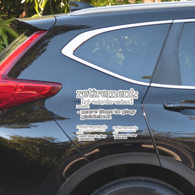 Funny Retirement Pickleball Definition Aufkleber (Auto Seite)