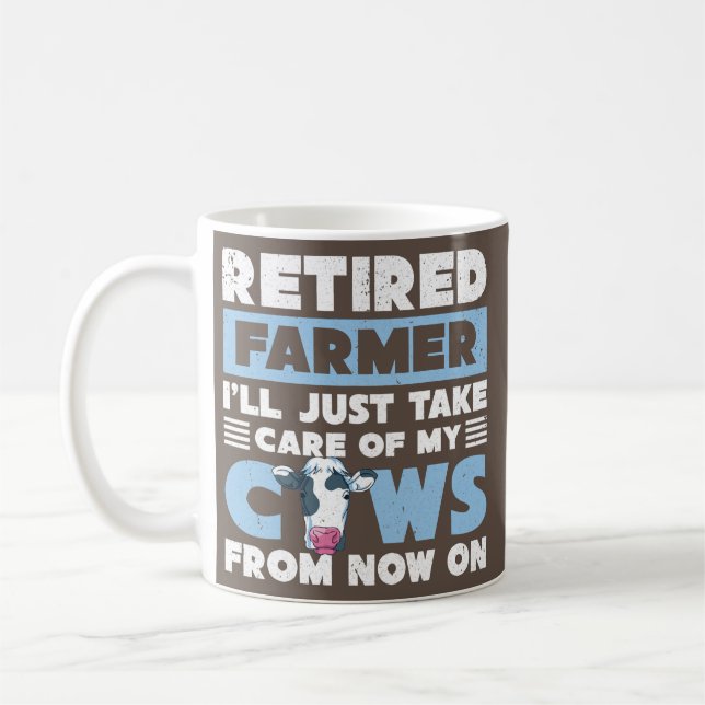 Funny Retirement Plan Cow Retired Farmer Farm Kaffeetasse (Links)