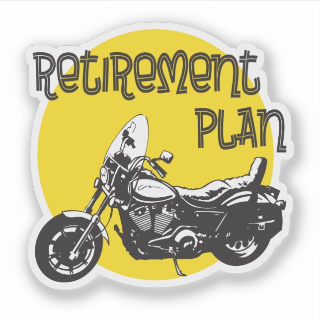 Funny Retirement Plan mit Motorrad Grafik Aufkleber (Vorderseite)