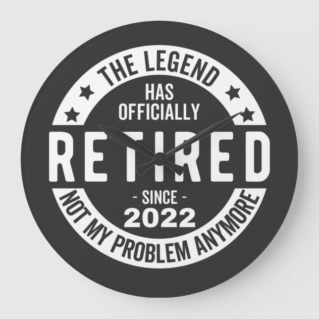 funny retirement, retired, retired firefighter, re große wanduhr (Vorderseite)