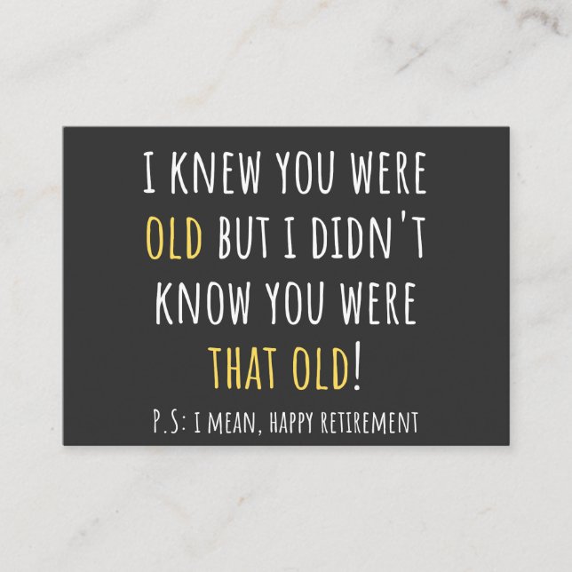 funny retirement, retired, retired teacher, retire visitenkarte (Vorderseite)