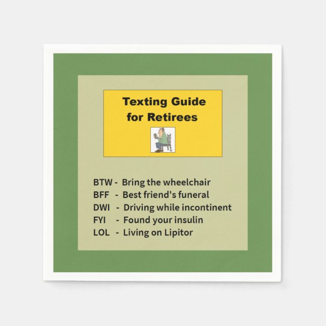 Funny Retirement Serviette (Vorderseite)