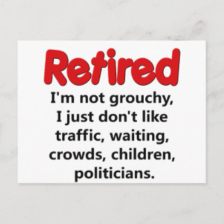 Funny Retirement Sprichwort Postkarte